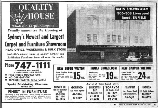 Quality House advertisement, June 27 1965