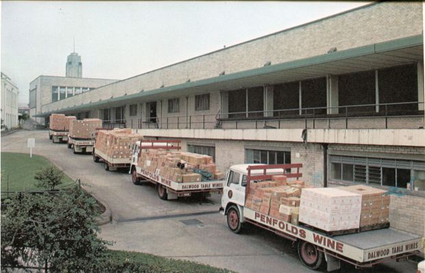 Penfolds trucks prepare to deliver several delicious drops to premier locations around NSW, 1975.