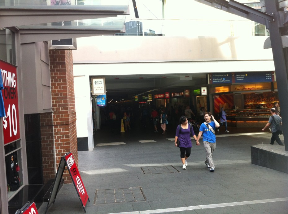 Emerging into Railway Square, 2013.