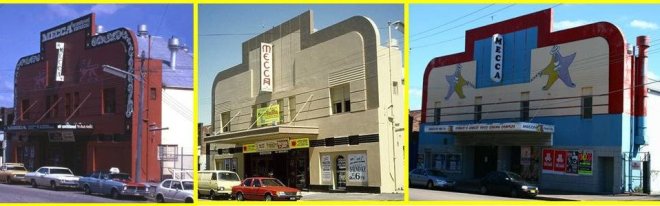 Kogarah Mecca through the ages. Image courtesy Ken Taylor/Sydney Cinema Flashbacks